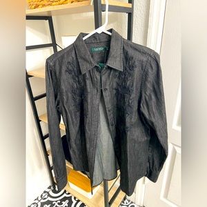 Woman’s Lauren Ralph Lauren black button down